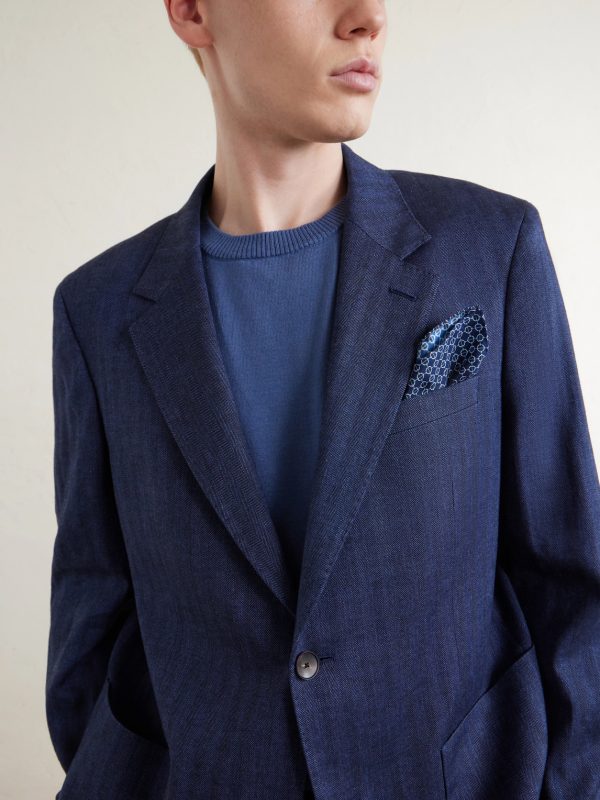 Herringbone Linen-Blend Suit Jacket - CU Herringbone Linen-Blend Suit Jacket - CU