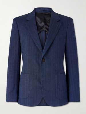 Herringbone Linen-Blend Suit Jacket