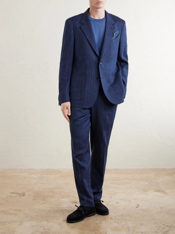 Herringbone Linen-Blend Suit Jacket - OU Herringbone Linen-Blend Suit Jacket - OU