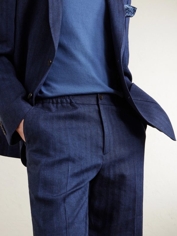 James Tapered Herringbone Linen-Blend Suit Trousers - CU James Tapered Herringbone Linen-Blend Suit Trousers - CU