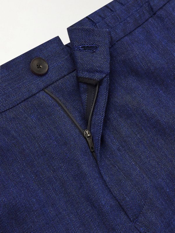 James Tapered Herringbone Linen-Blend Suit Trousers - E1 James Tapered Herringbone Linen-Blend Suit Trousers - E1