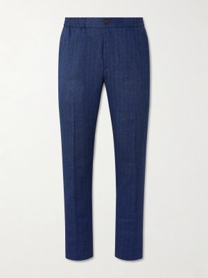 James Tapered Herringbone Linen-Blend Suit Trousers James Tapered Herringbone Linen-Blend Suit Trousers