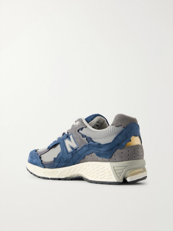 2002R Leather-Trimmed Suede and Mesh Sneakers - BK 2002R Leather-Trimmed Suede and Mesh Sneakers - BK