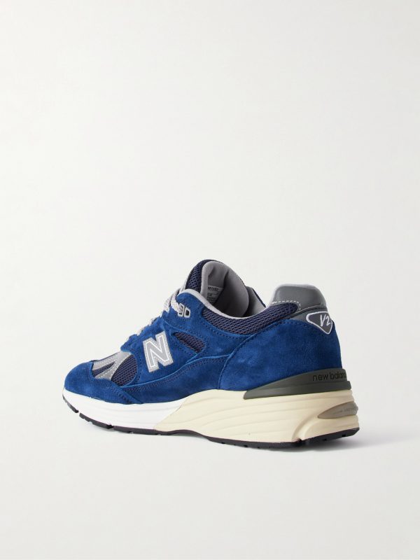 991v2 Rubber-Trimmed Suede and Mesh Sneakers - BK