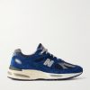 991v2 Rubber-Trimmed Suede and Mesh Sneakers