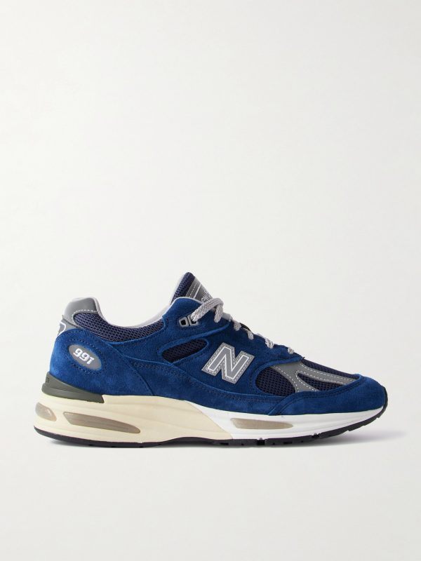 991v2 Rubber-Trimmed Suede and Mesh Sneakers