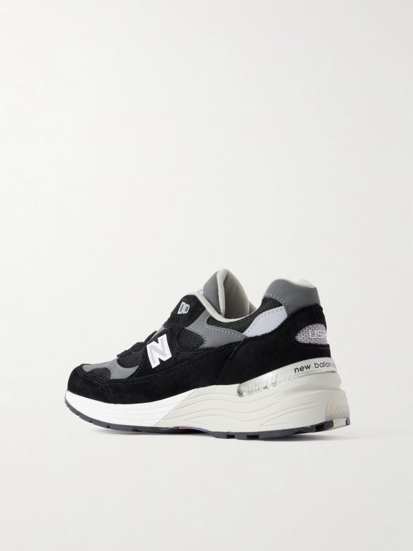 M992 Leather-Trimmed Suede, Nubuck and Mesh Sneakers - BK M992 Leather-Trimmed Suede, Nubuck and Mesh Sneakers - BK