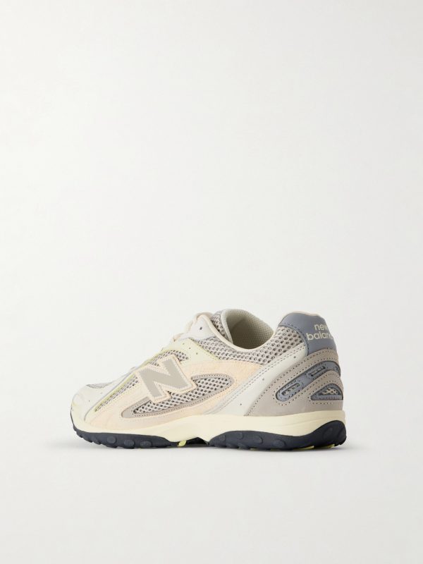 + Auralee 204L Leather-Trimmed Mesh Sneakers - BK
