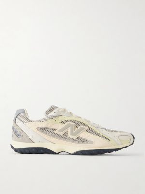 + Auralee 204L Leather-Trimmed Mesh Sneakers + Auralee 204L Leather-Trimmed Mesh Sneakers