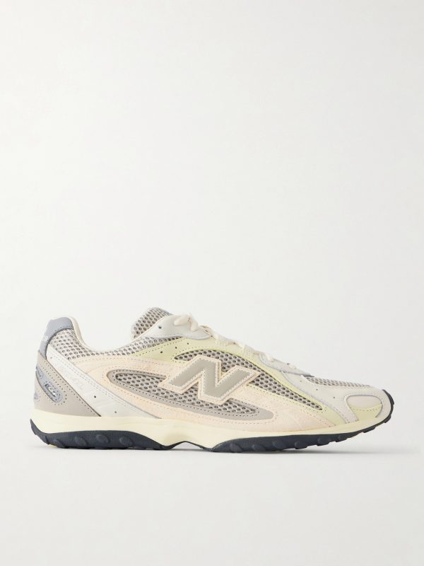+ Auralee 204L Leather-Trimmed Mesh Sneakers