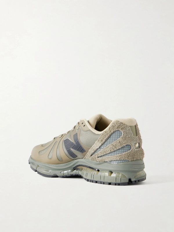 + Stone Island 1890 Suede-Trimmed Mesh Sneakers - BK