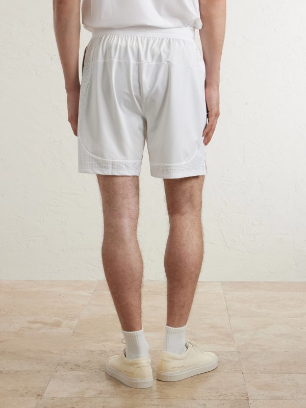 Straight-Leg Mesh-Trimmed Stretch Tennis Shorts - BK