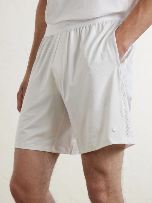 Straight-Leg Mesh-Trimmed Stretch Tennis Shorts - CU