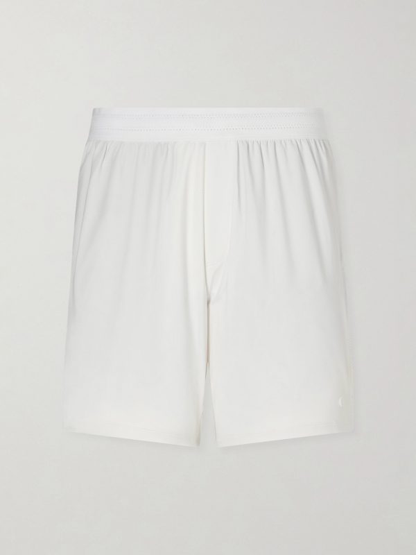 Straight-Leg Mesh-Trimmed Stretch Tennis Shorts