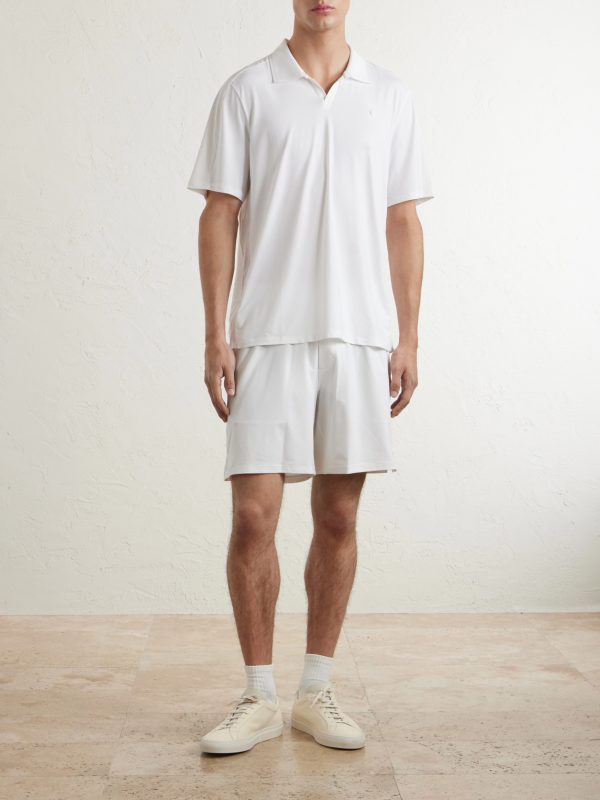 Straight-Leg Mesh-Trimmed Stretch Tennis Shorts - OU