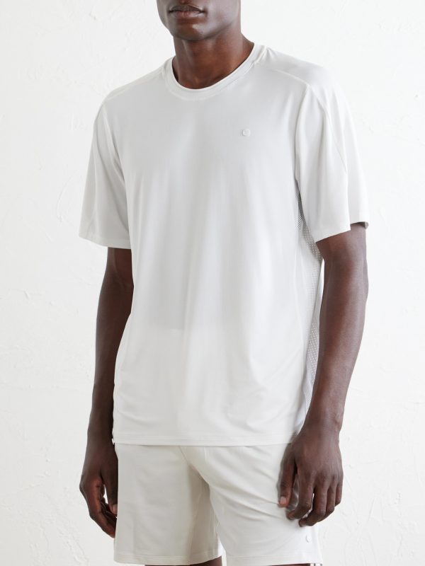 Mesh-Trimmed Jersey Tennis Shirt - FR