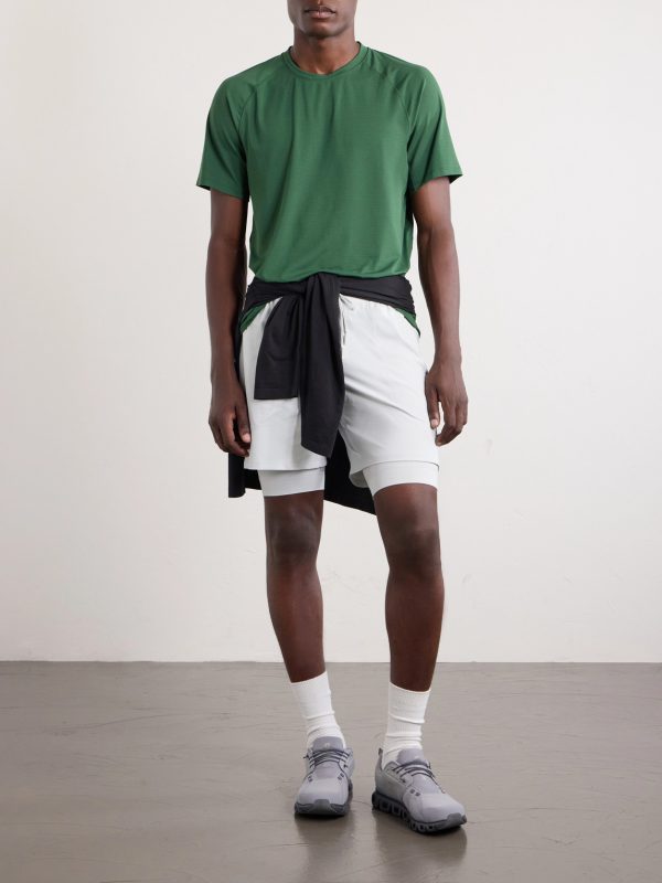 License to Train Striped Stretch Recycled-Jersey T-Shirt - OU License to Train Striped Stretch Recycled-Jersey T-Shirt - OU