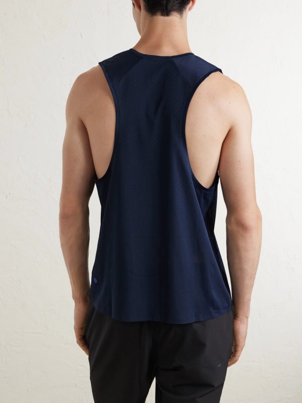 Logo-Print Mesh Running Top - BK