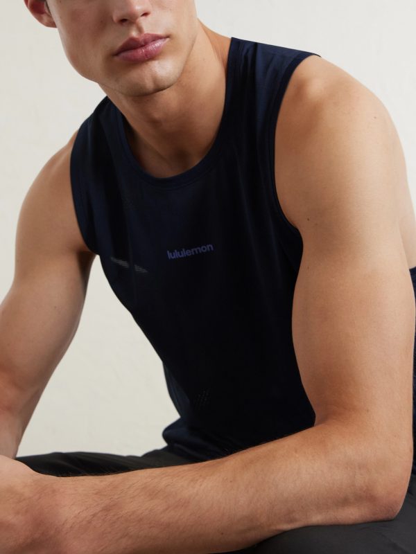 Logo-Print Mesh Running Top - CU
