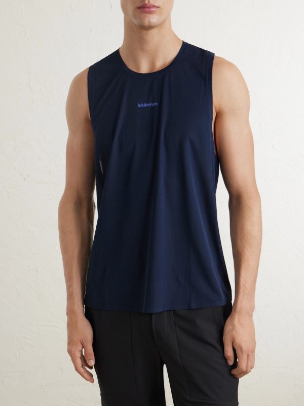 Logo-Print Mesh Running Top - FR