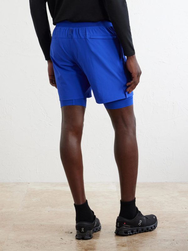 License to Train Straight-Leg Layered 7" Stretch Recycled-Shell and Jersey Drawstring Shorts - BK License to Train Straight-Leg Layered 7" Stretch Recycled-Shell and Jersey Drawstring Shorts - BK
