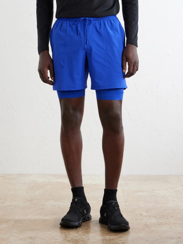 License to Train Straight-Leg Layered 7" Stretch Recycled-Shell and Jersey Drawstring Shorts - FR License to Train Straight-Leg Layered 7" Stretch Recycled-Shell and Jersey Drawstring Shorts - FR