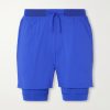 License to Train Straight-Leg Layered 7" Stretch Recycled-Shell and Jersey Drawstring Shorts License to Train Straight-Leg Layered 7" Stretch Recycled-Shell and Jersey Drawstring Shorts