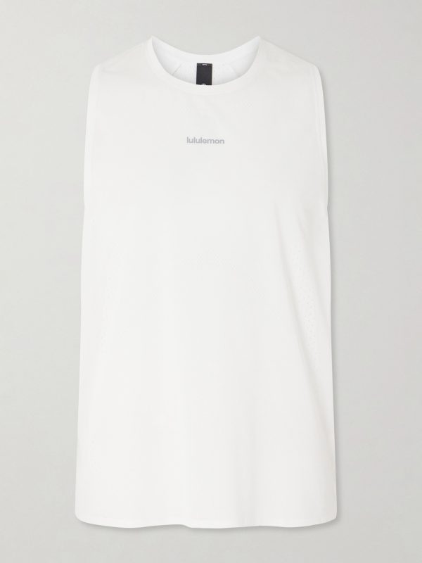 Logo-Print Mesh Running Top