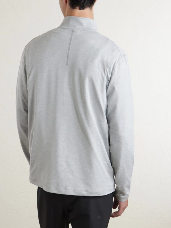Slim-Fit Stretch Recycled-Jersey Half-Zip Top - BK Slim-Fit Stretch Recycled-Jersey Half-Zip Top - BK