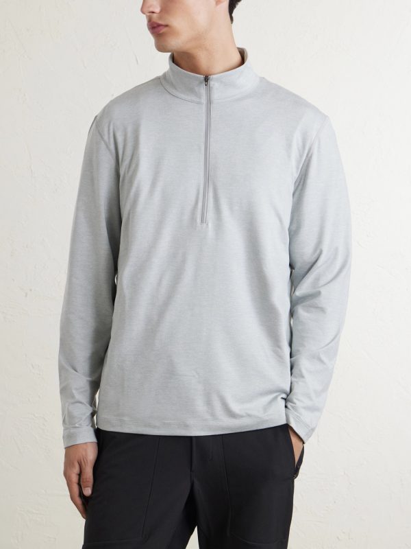 Slim-Fit Stretch Recycled-Jersey Half-Zip Top - FR Slim-Fit Stretch Recycled-Jersey Half-Zip Top - FR