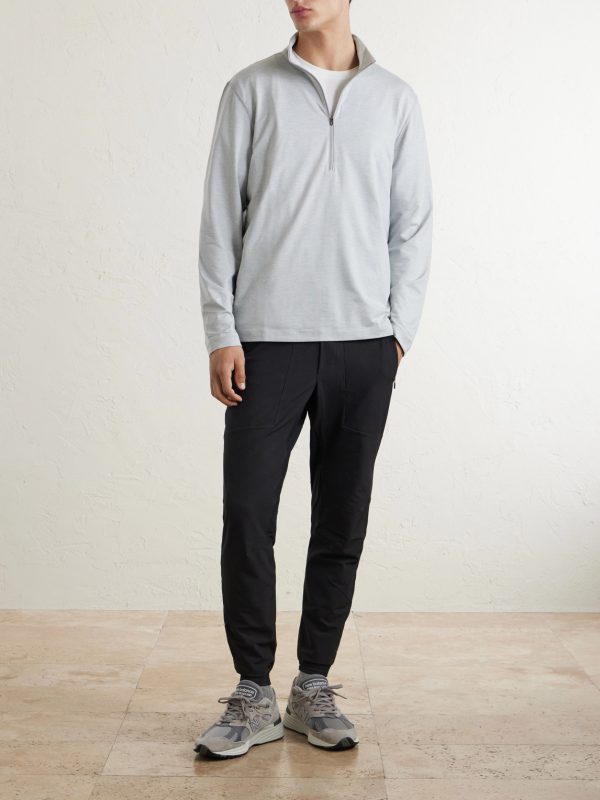 Slim-Fit Stretch Recycled-Jersey Half-Zip Top - OU Slim-Fit Stretch Recycled-Jersey Half-Zip Top - OU