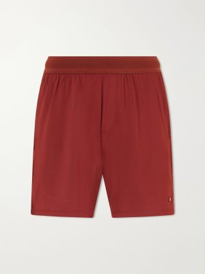 Straight-Leg Mesh-Trimmed Recycled-Jersey Tennis Shorts Straight-Leg Mesh-Trimmed Recycled-Jersey Tennis Shorts