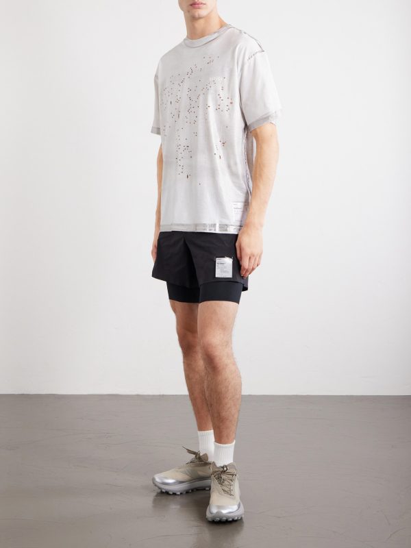 Logo-Print Distressed MothTech™ Cotton-Jersey T-Shirt - OU Logo-Print Distressed MothTech™ Cotton-Jersey T-Shirt - OU