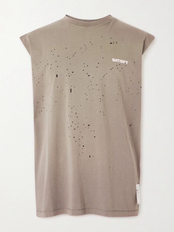 Distressed Logo-Print MothTech™ Organic Cotton-Jersey Tank Top Distressed Logo-Print MothTech™ Organic Cotton-Jersey Tank Top