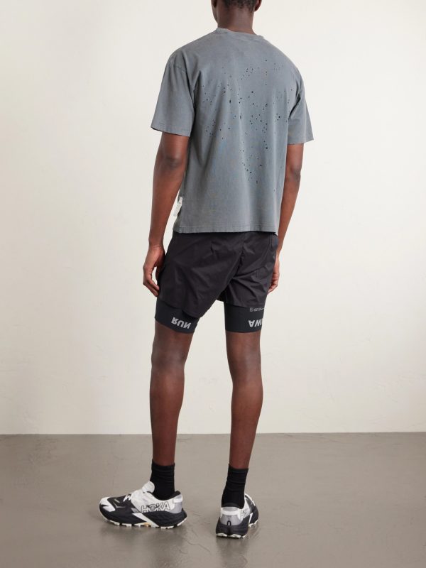 Logo-Print Distressed MothTech™ Cotton-Jersey T-Shirt - BK