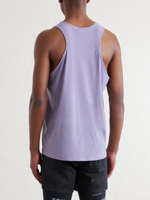 Embellished Logo-Appliquéd Space-O™ Mesh Tank Top - BK