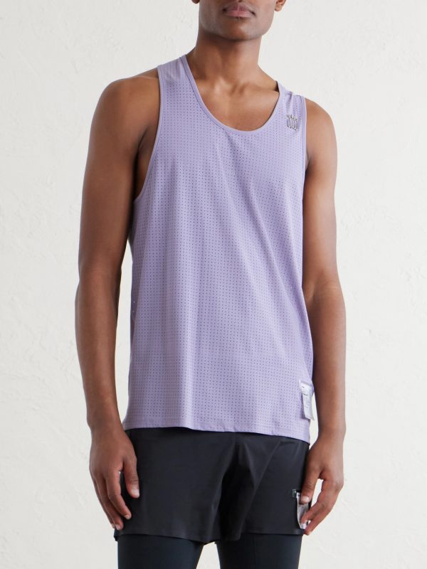 Embellished Logo-Appliquéd Space-O™ Mesh Tank Top - FR