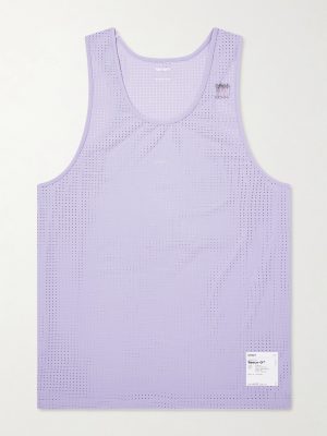 Embellished Logo-Appliquéd Space-O™ Mesh Tank Top