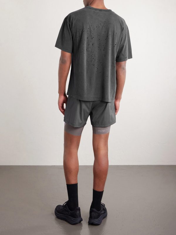 Logo-Print Distressed MothTech™ Cotton-Jersey T-Shirt - BK
