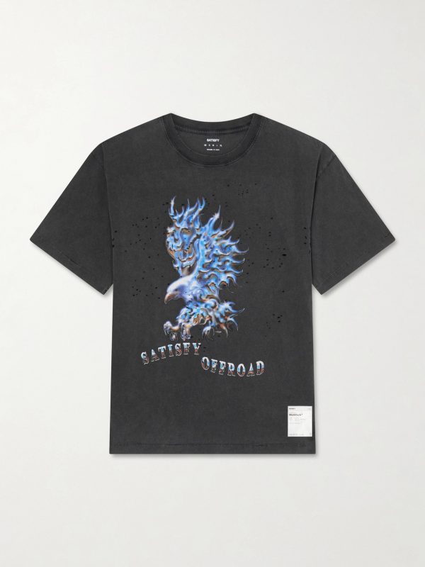 Logo-Print Distressed MothTech™ Cotton-Jersey T-Shirt