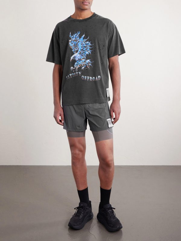 Logo-Print Distressed MothTech™ Cotton-Jersey T-Shirt - OU
