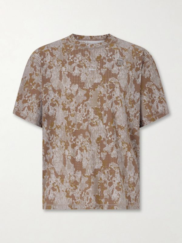 Embellished Logo-Appliquéd Space-O™ Mesh T-shirt Embellished Logo-Appliquéd Space-O™ Mesh T-shirt