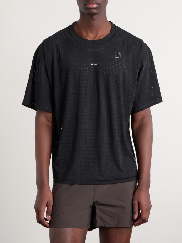 Embellished Logo-Appliquéd Space-O™ Mesh T-shirt - FR Embellished Logo-Appliquéd Space-O™ Mesh T-shirt - FR