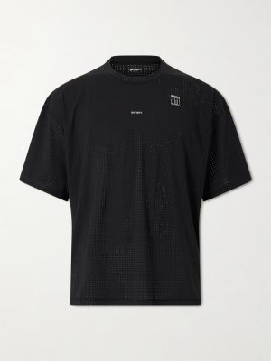 Embellished Logo-Appliquéd Space-O™ Mesh T-shirt