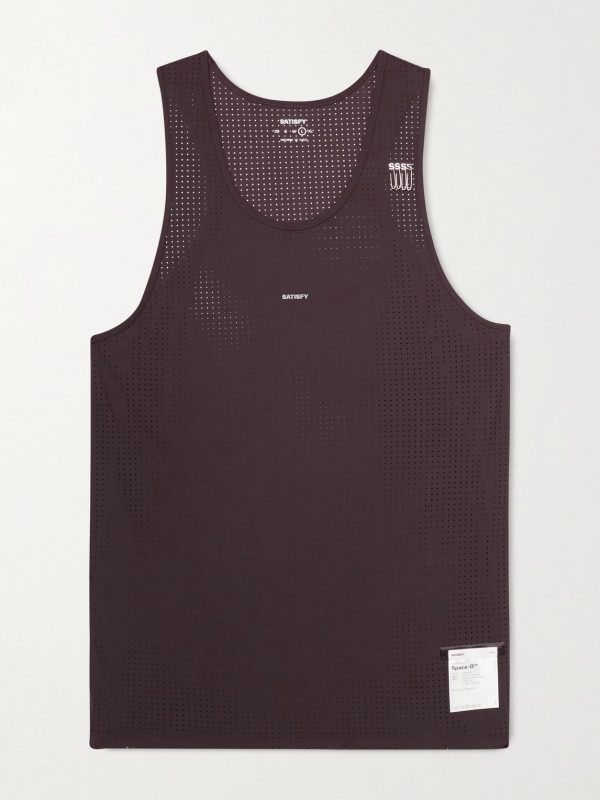Embellished Logo-Appliquéd Space-O™ Mesh Tank Top
