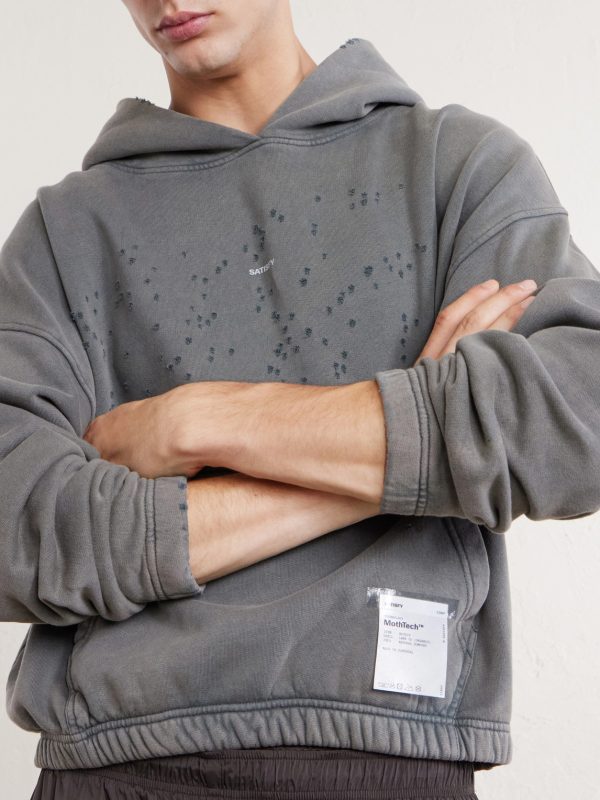 Logo-Print Distressed Cotton-Jersey Hoodie - E2 Logo-Print Distressed Cotton-Jersey Hoodie - E2