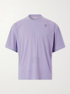 Embellished Logo-Appliquéd Space-O™ Mesh T-shirt