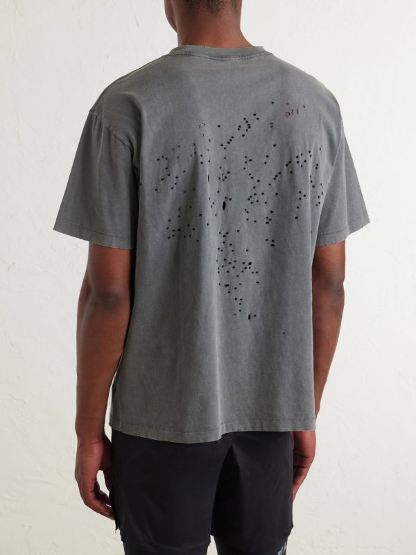 Logo-Print Distressed MothTech™ Cotton-Jersey T-Shirt - BK