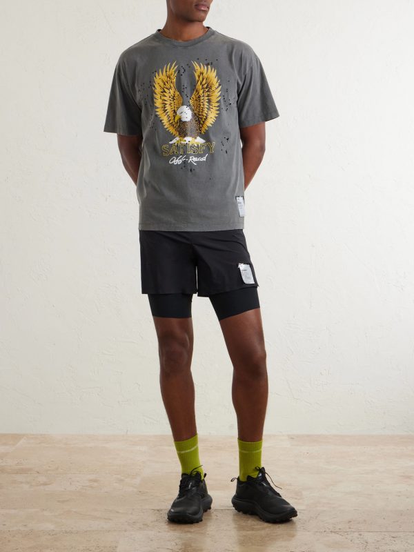 Logo-Print Distressed MothTech™ Cotton-Jersey T-Shirt - OU