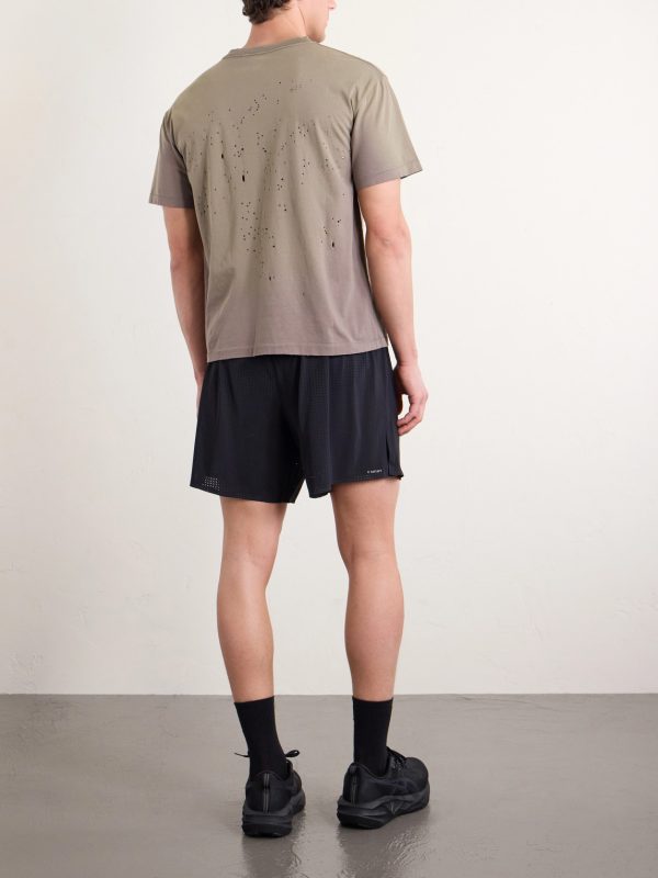 Logo-Print Distressed MothTech™ Organic Cotton-Jersey T-Shirt - BK